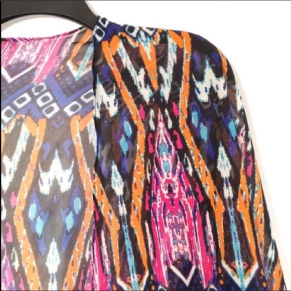 KIMONO 1X OVERSIZED SWIM COVER LIGHTWEIGHT JACKET PINK TURQ FIT S~1X HOST PICK - Picture 7 of 7